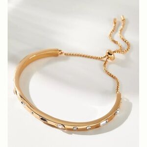 NWT Anthropologie gold Crystal-Insert Bracelet